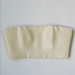 NWT ivory silk crop top bandeau size 8